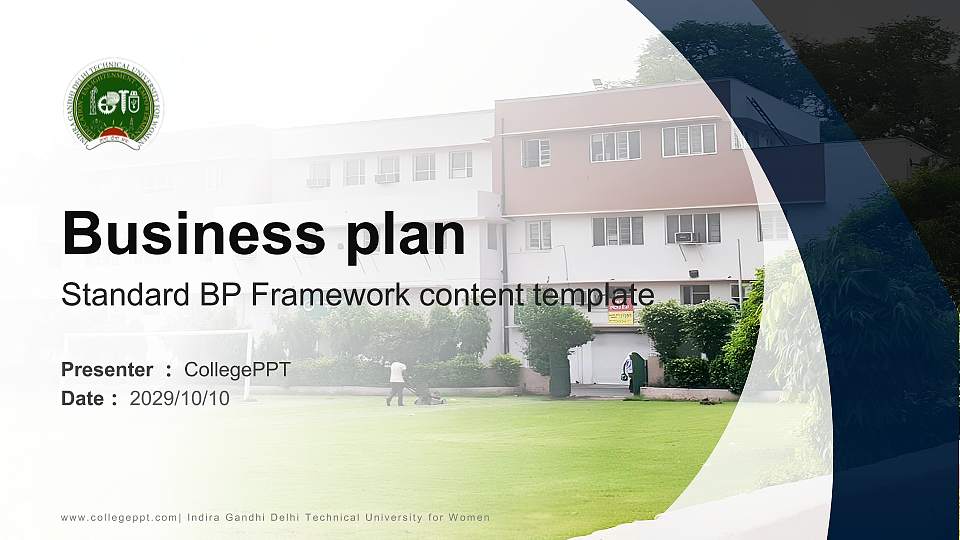 Indira Gandhi Delhi Technical University for Women Competition/Entrepreneurship Contest PPT Template16:9 ratio PPT effect preview image
