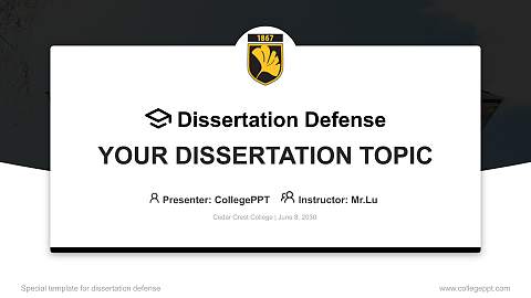 Cedar Crest College Graduation Thesis Defense PPT Template