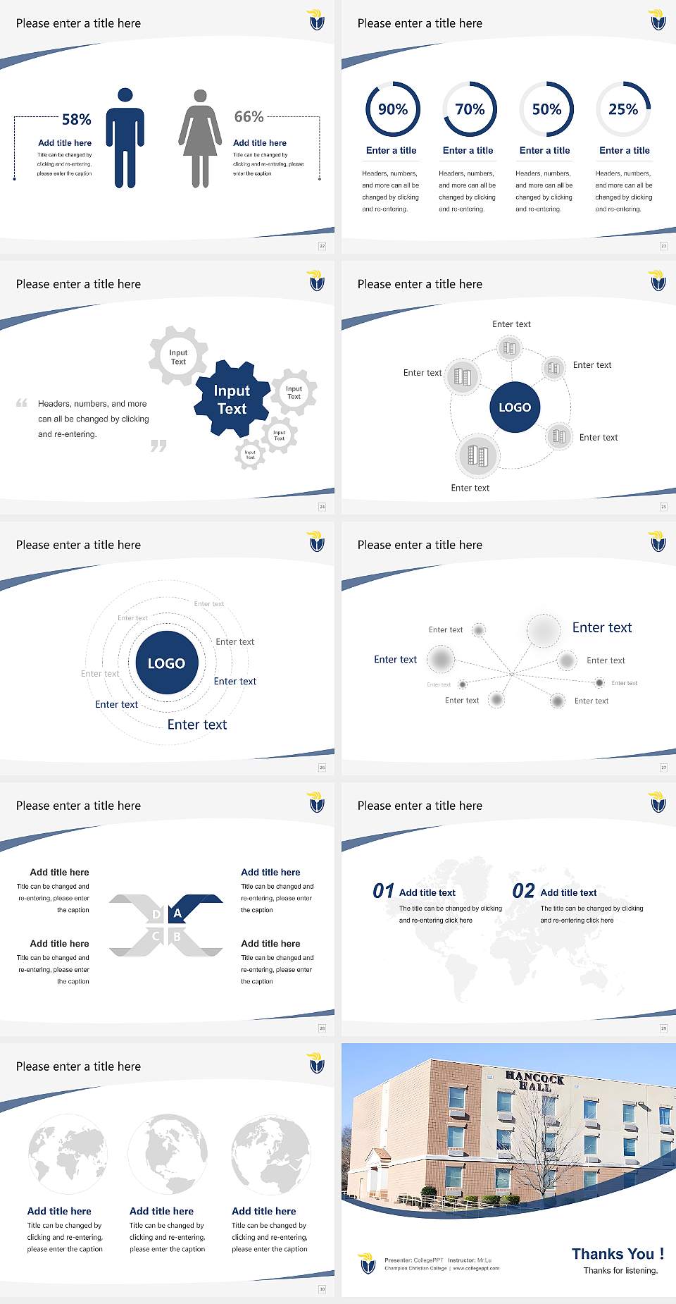 Champion Christian College Course/Courseware Creation PPT Template4:3 ratio PPT effect preview image4