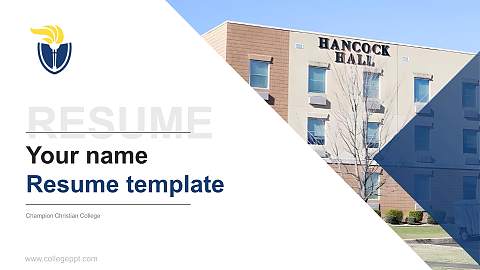 Champion Christian College Resume PPT Template