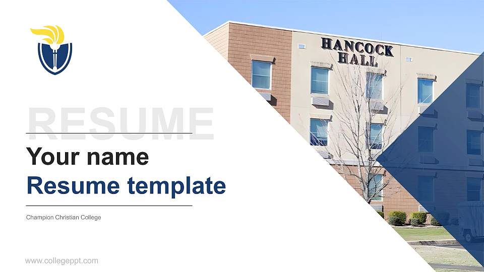 Champion Christian College Resume PPT Template16:9 ratio PPT effect preview image