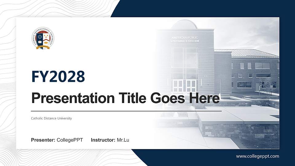 Catholic Distance University Academic Presentation/Research Findings Report PPT Template16:9 ratio PPT effect preview image