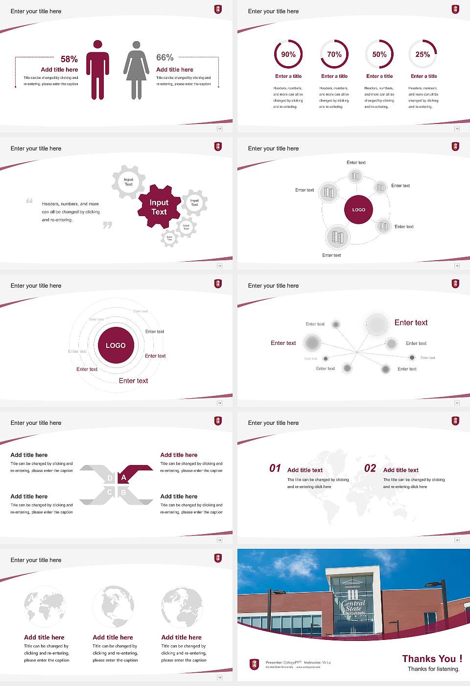 Central State University Course/Courseware Creation PPT Template16:9 ratio PPT effect preview image4