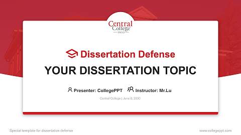 Central College Graduation Thesis Defense PPT Template