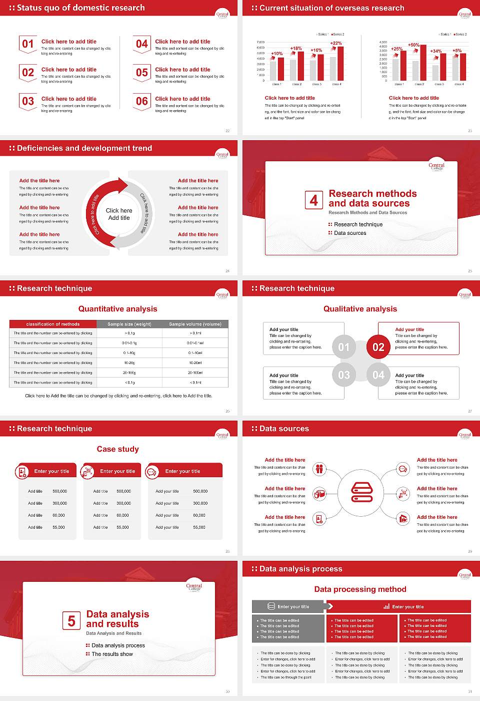 Central College Graduation Thesis Defense PPT Template16:9 ratio PPT effect preview image4