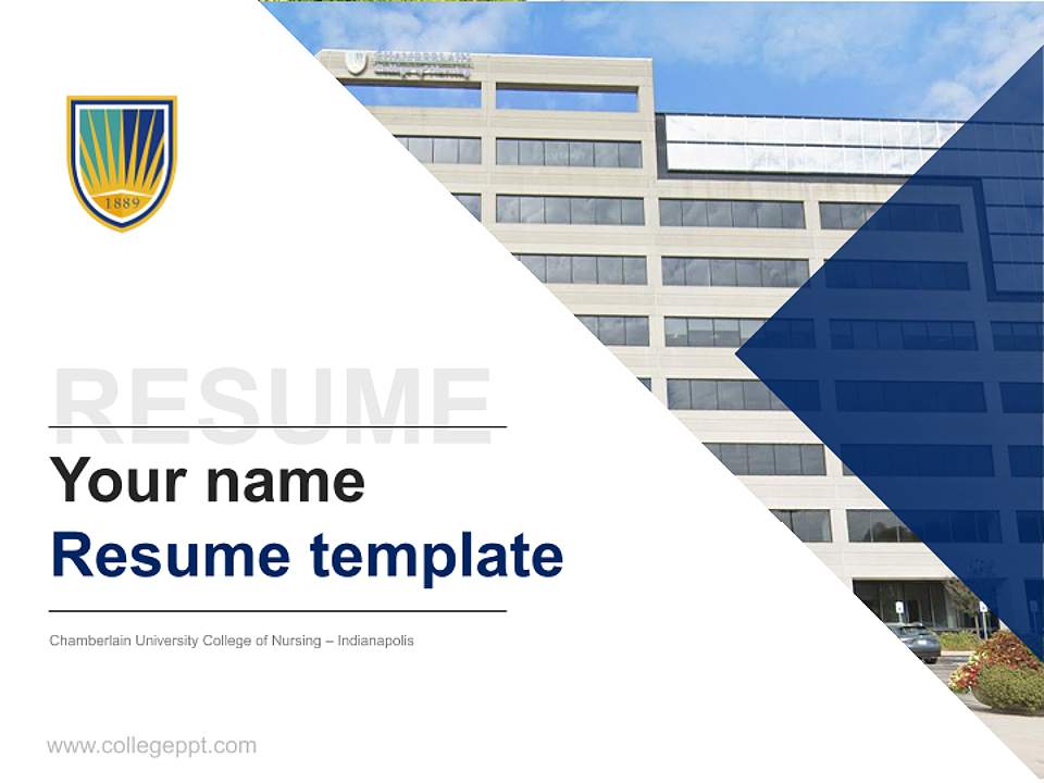 Chamberlain University College of Nursing – Indianapolis Resume PPT Template4:3 ratio PPT effect preview image5