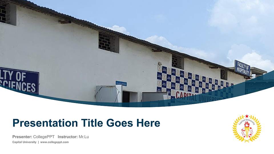 Capital University Course/Courseware Creation PPT Template16:9 ratio PPT effect preview image