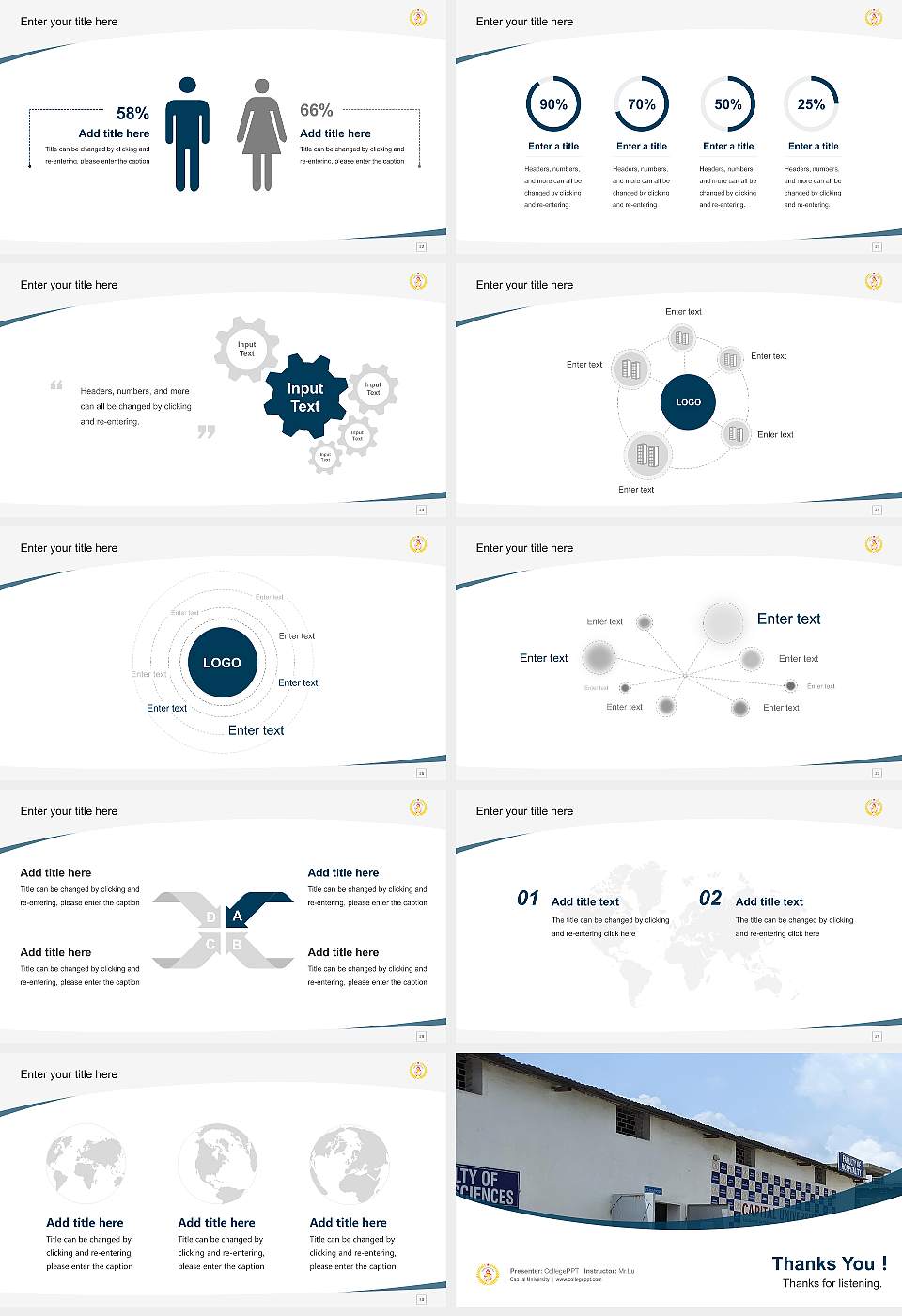 Capital University Course/Courseware Creation PPT Template16:9 ratio PPT effect preview image4