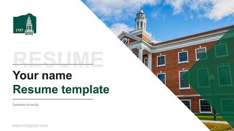 Castleton University Resume PPT Template