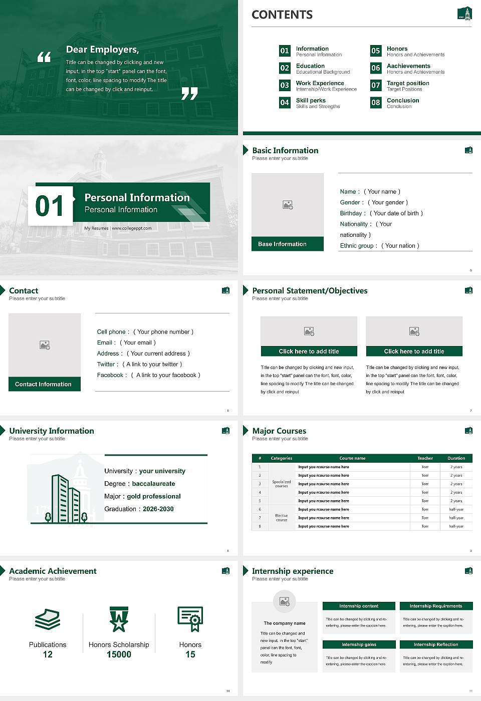 Castleton University Resume PPT Template16:9 ratio PPT effect preview image2
