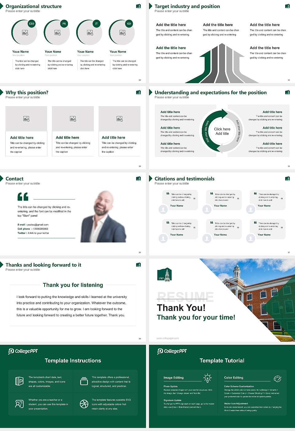 Castleton University Resume PPT Template16:9 ratio PPT effect preview image4