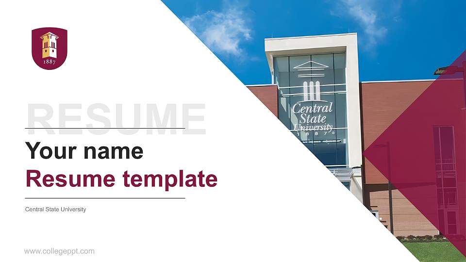 Central State University Resume PPT Template16:9 ratio PPT effect preview image