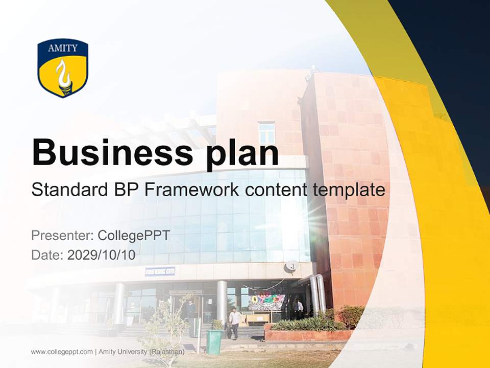Amity University (Rajasthan) Competition/Entrepreneurship Contest PPT Template4:3 ratio PPT effect preview image9