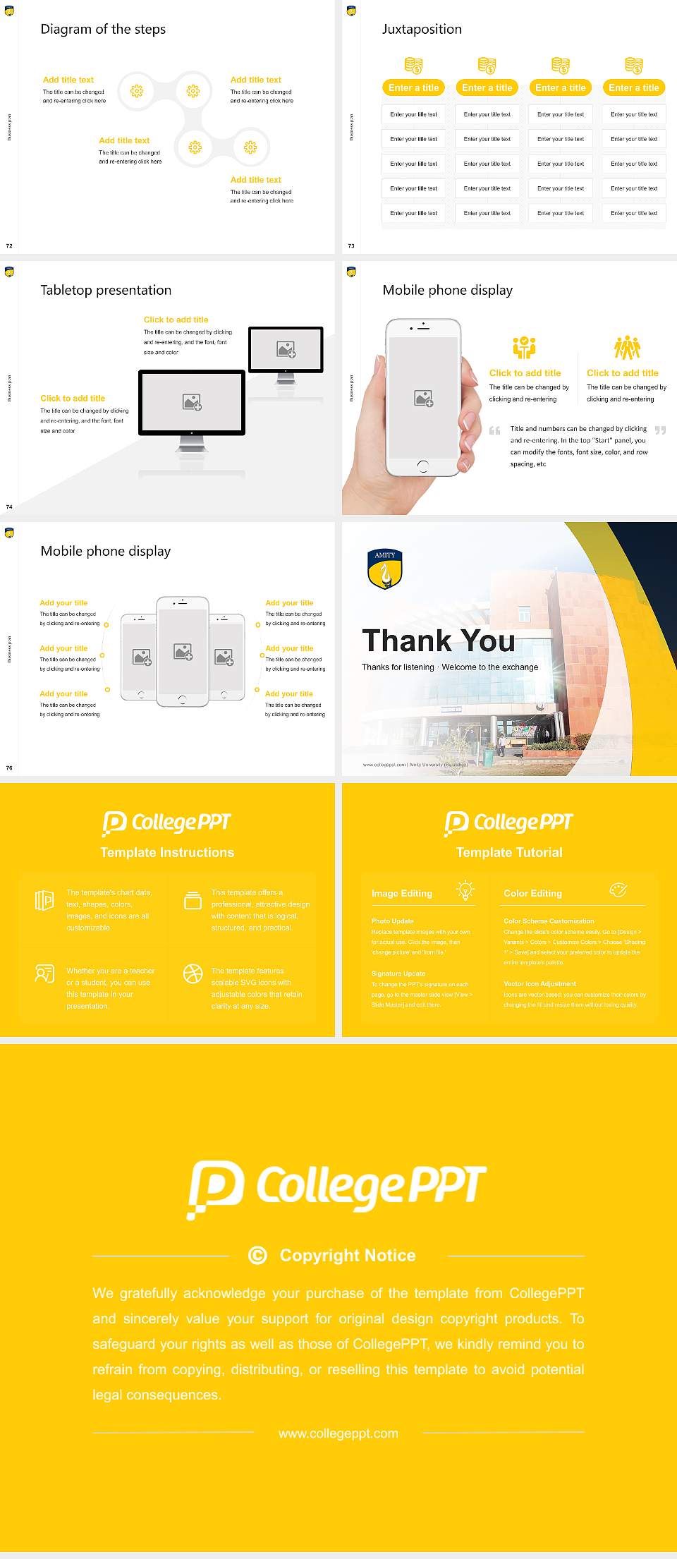 Amity University (Rajasthan) Competition/Entrepreneurship Contest PPT Template4:3 ratio PPT effect preview image9