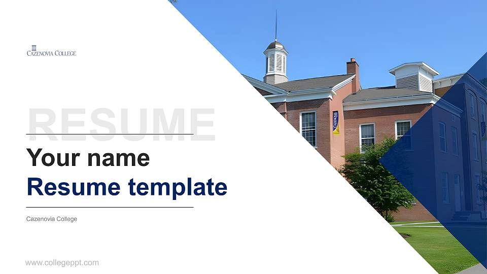 Cazenovia College Resume PPT Template16:9 ratio PPT effect preview image