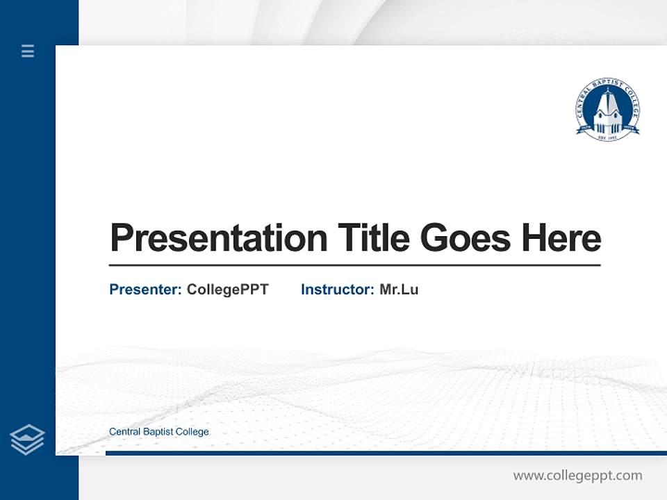 Central Baptist College Thesis Proposal/Graduation Defense PPT Template4:3 ratio PPT effect preview image5