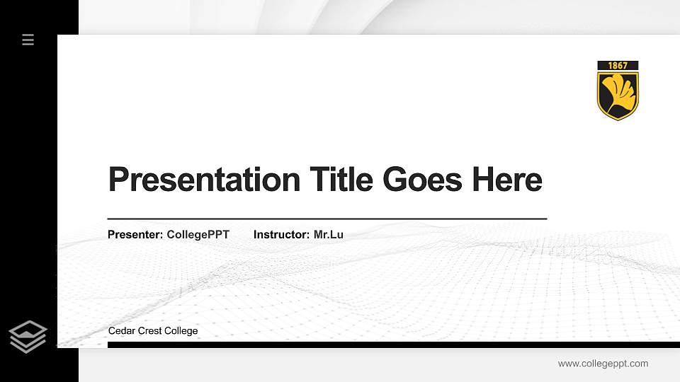 Cedar Crest College Thesis Proposal/Graduation Defense PPT Template16:9 ratio PPT effect preview image