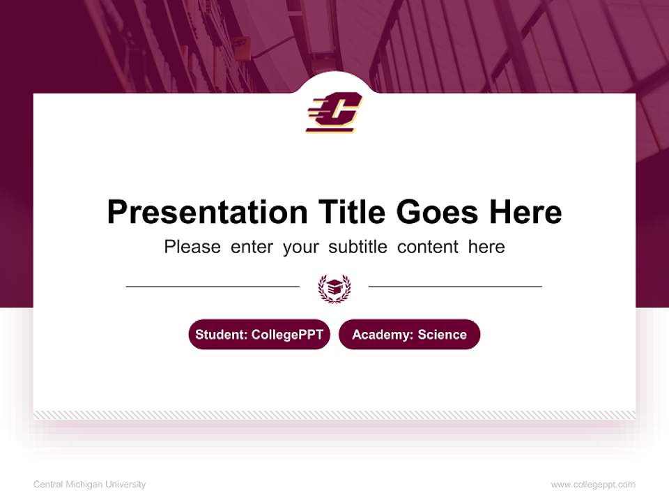 Central Michigan University National Scholarship Defense PPT Template4:3 ratio PPT effect preview image4