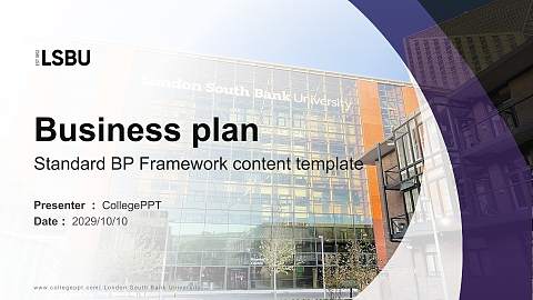 London South Bank University Competition/Entrepreneurship Contest PPT Template