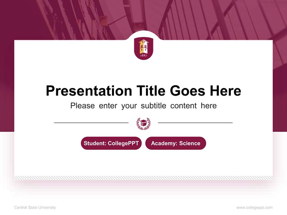 Central State University National Scholarship Defense PPT Template4:3 ratio PPT effect preview image4