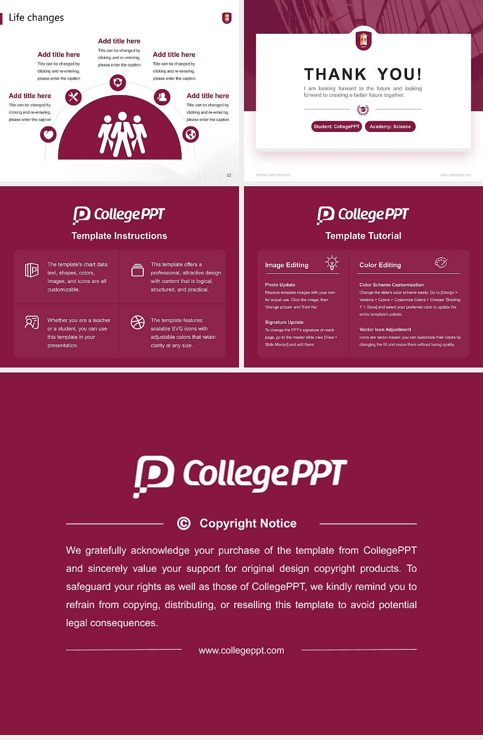 Central State University National Scholarship Defense PPT Template4:3 ratio PPT effect preview image4
