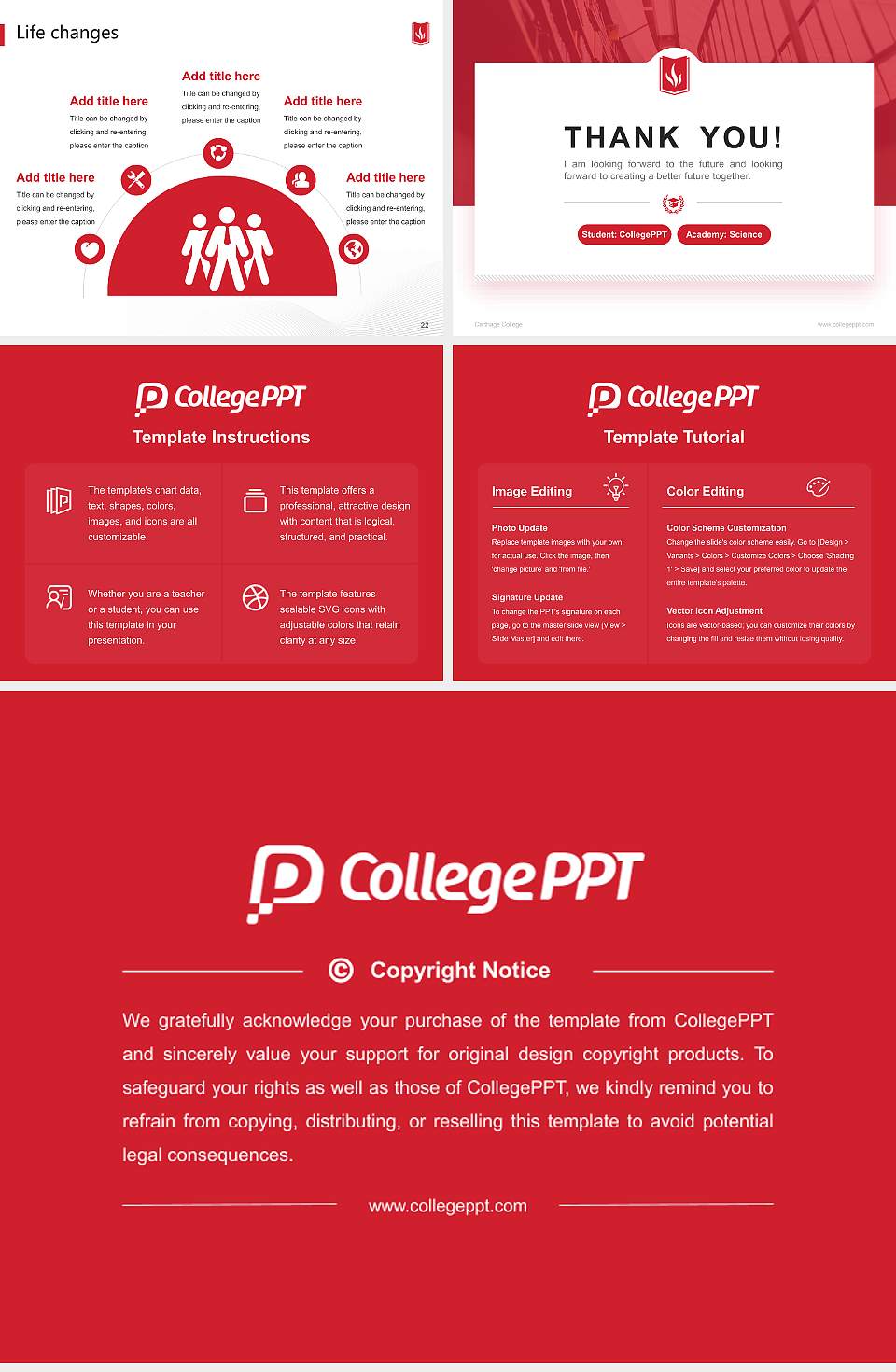 Carthage College National Scholarship Defense PPT Template4:3 ratio PPT effect preview image4