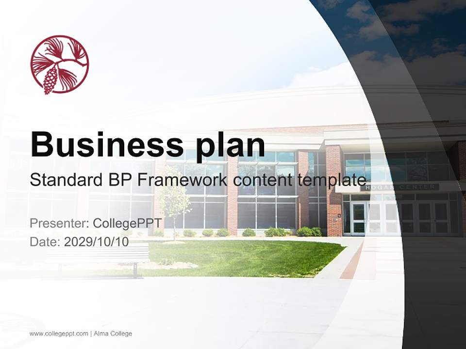Alma College Competition/Entrepreneurship Contest PPT Template4:3 ratio PPT effect preview image9