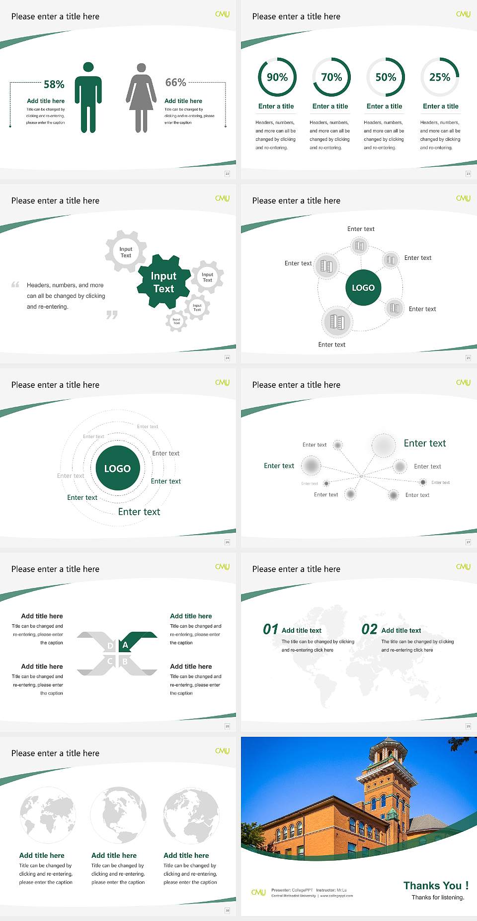 Central Methodist University Course/Courseware Creation PPT Template4:3 ratio PPT effect preview image4