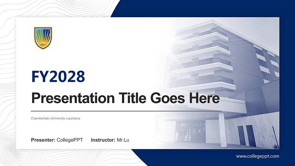 Chamberlain University-Louisiana Academic Presentation/Research Findings Report PPT Template16:9 ratio PPT effect preview image1