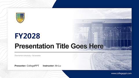 Chamberlain University – Sacramento Academic Presentation/Research Findings Report PPT Template