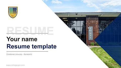 Chamberlain University – Sacramento Resume PPT Template