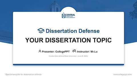 Central Connecticut State University Graduation Thesis Defense PPT Template
