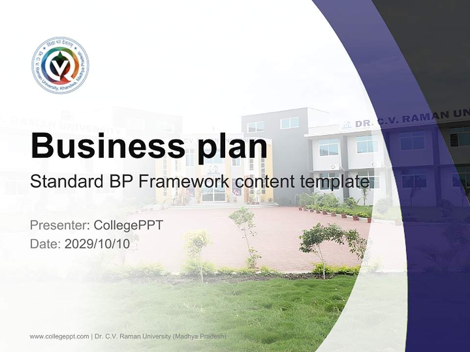 Dr. C.V. Raman University (Madhya Pradesh) Competition/Entrepreneurship Contest PPT Template4:3 ratio PPT effect preview image9