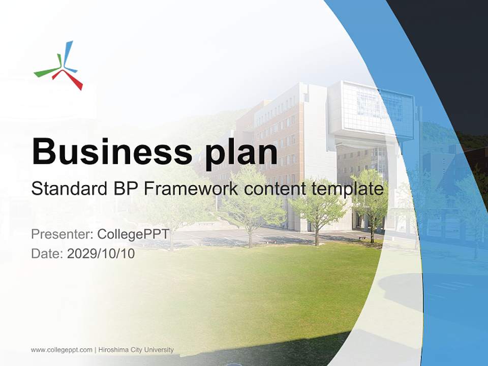 Hiroshima City University Competition/Entrepreneurship Contest PPT Template4:3 ratio PPT effect preview image9