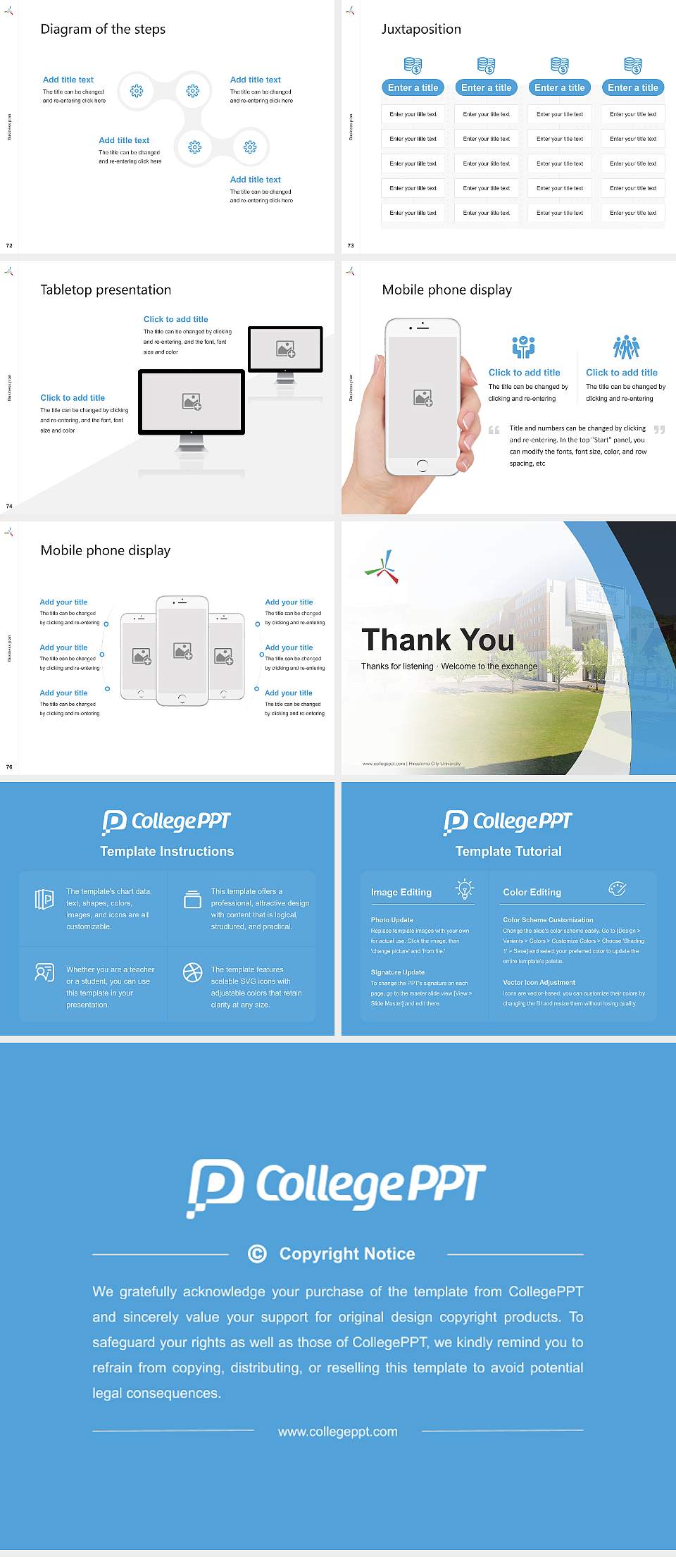 Hiroshima City University Competition/Entrepreneurship Contest PPT Template4:3 ratio PPT effect preview image9