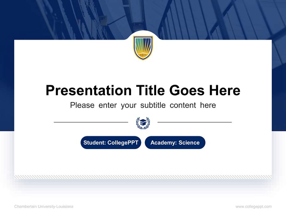 Chamberlain University-Louisiana National Scholarship Defense PPT Template4:3 ratio PPT effect preview image4