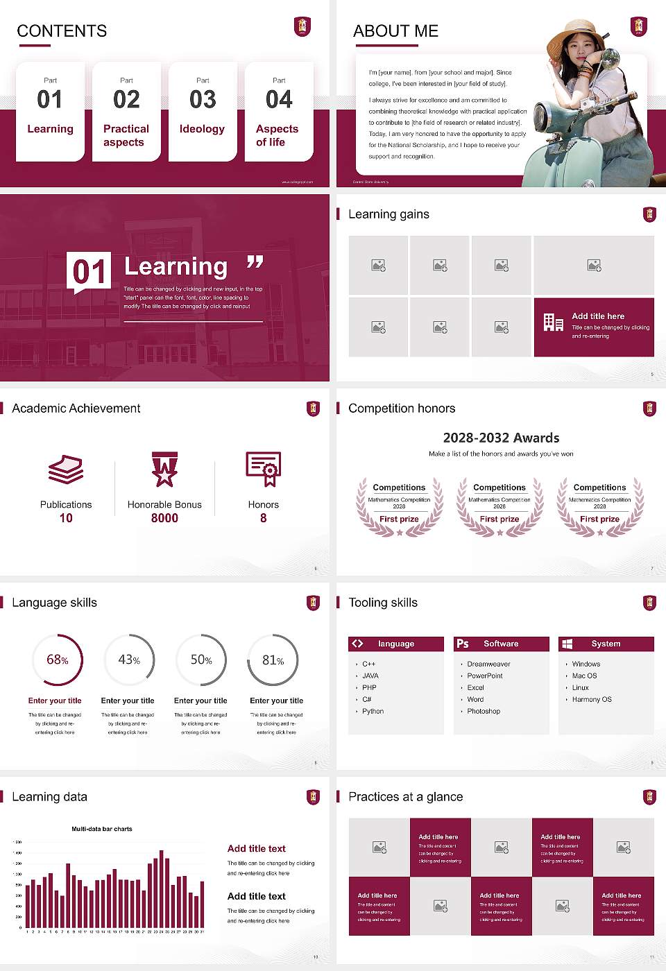 Central State University National Scholarship Defense PPT Template16:9 ratio PPT effect preview image2