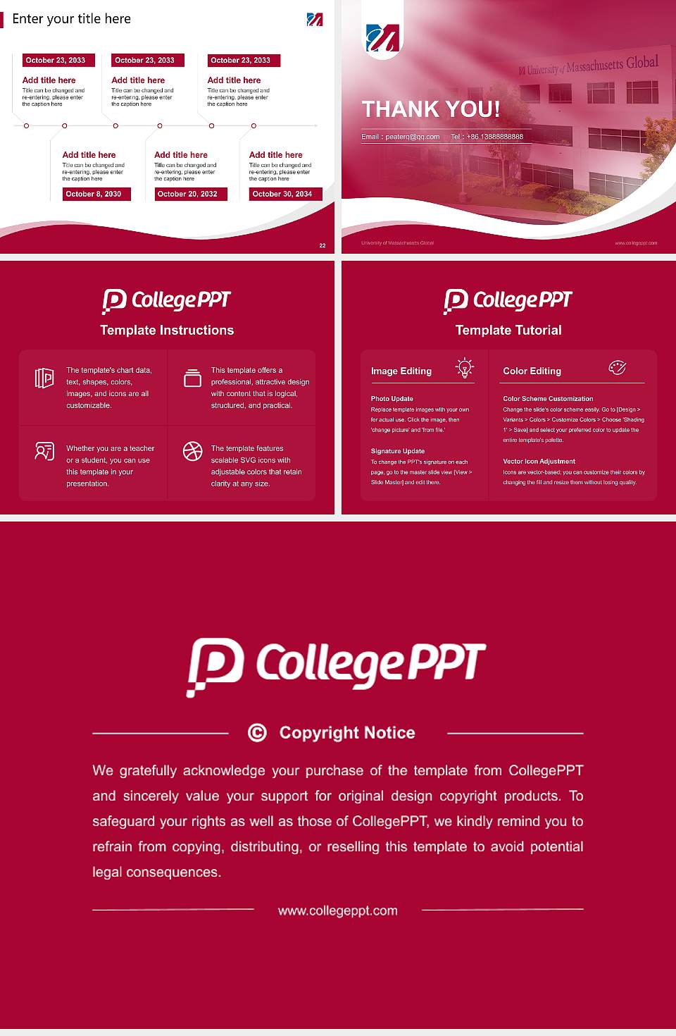 University of Massachusetts Global Lecture Sharing and Networking Event PPT Template4:3 ratio PPT effect preview image4