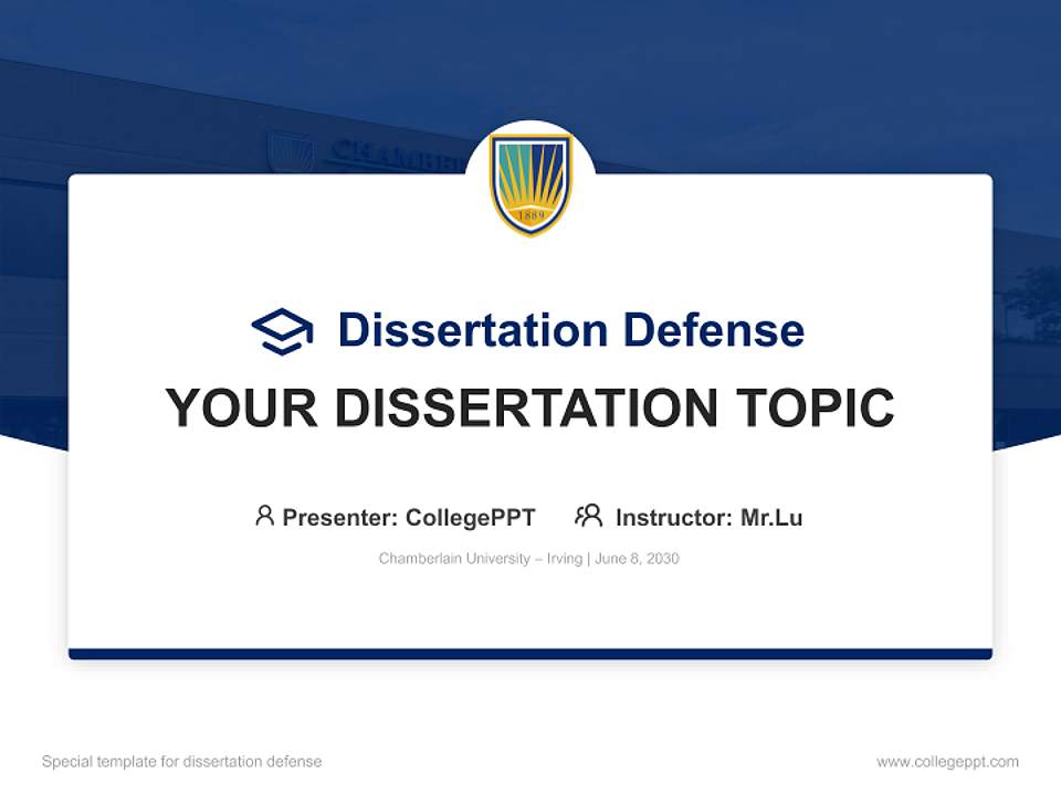 Chamberlain University – Irving Graduation Thesis Defense PPT Template4:3 ratio PPT effect preview image7