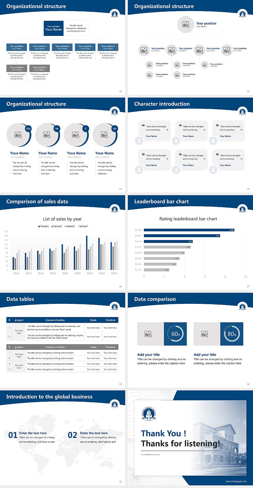 Central Baptist College Academic Presentation/Research Findings Report PPT Template4:3 ratio PPT effect preview image4