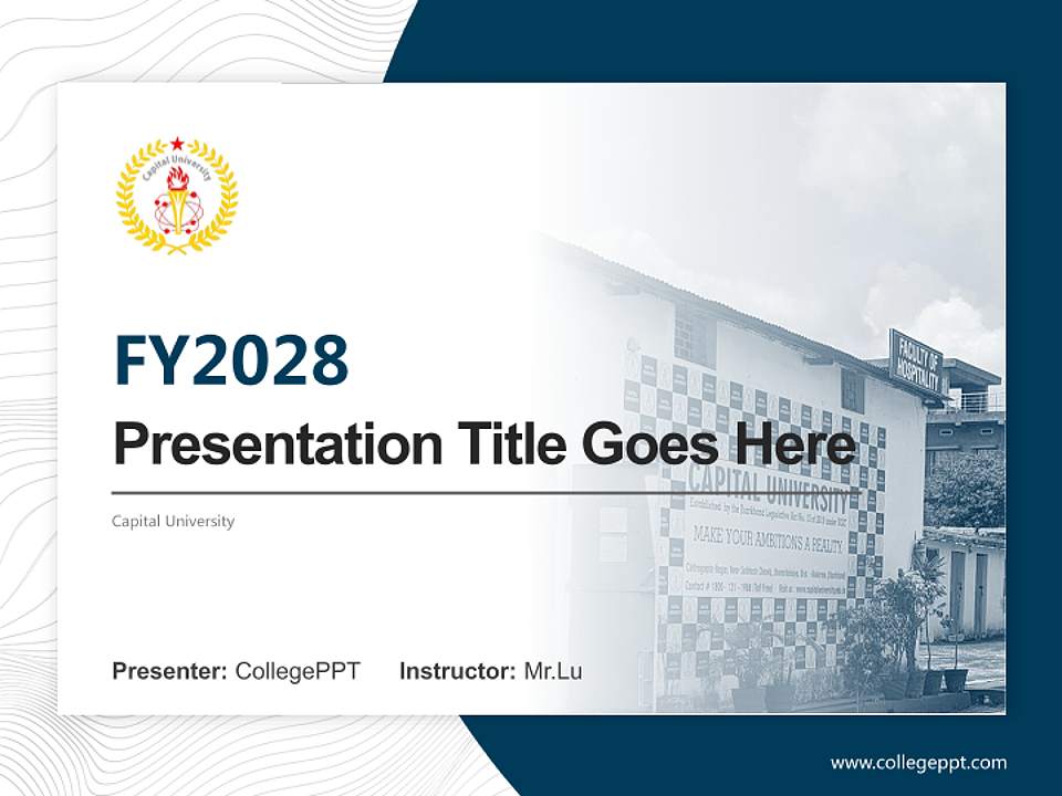 Capital University Academic Presentation/Research Findings Report PPT Template4:3 ratio PPT effect preview image5