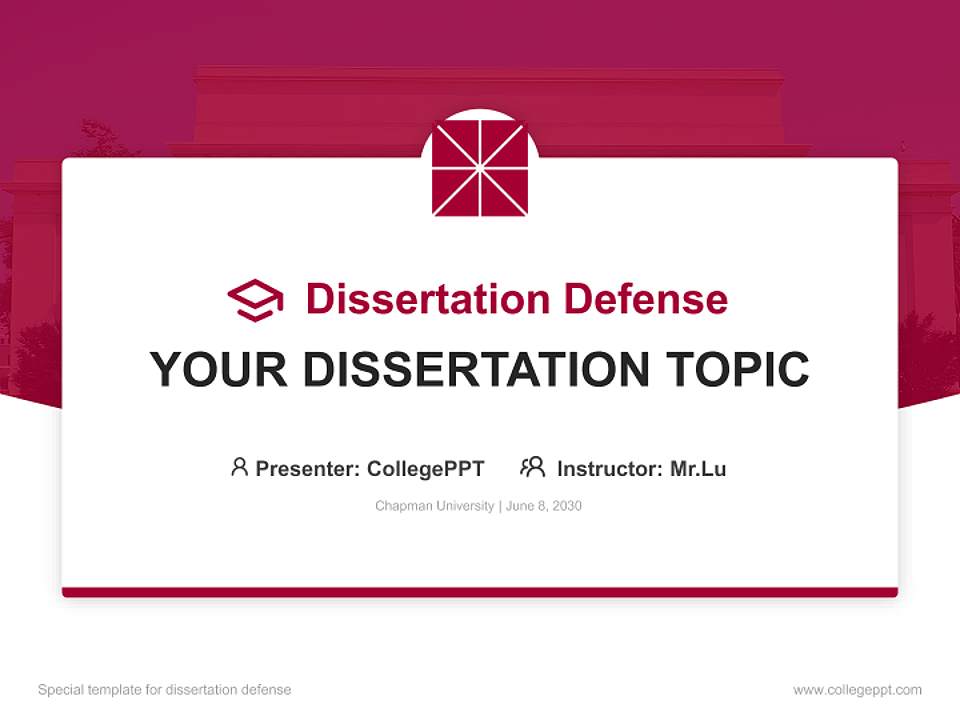 Chapman University Graduation Thesis Defense PPT Template4:3 ratio PPT effect preview image7