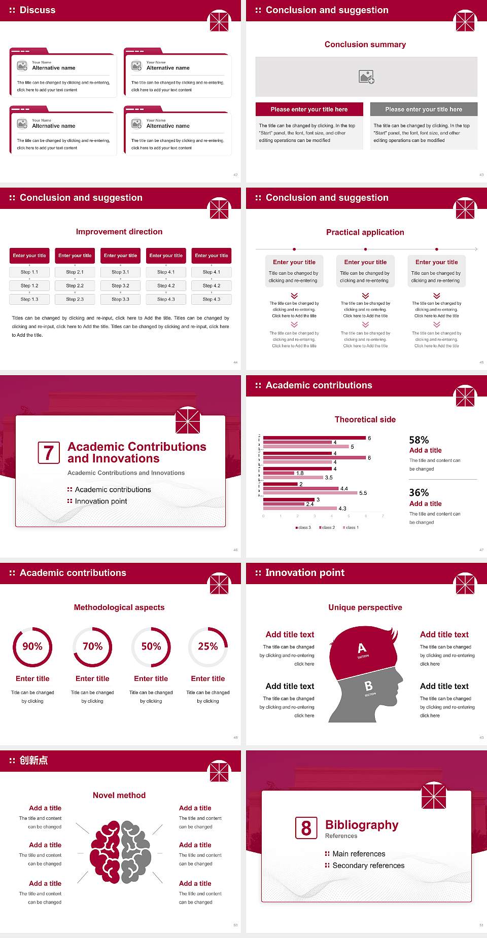 Chapman University Graduation Thesis Defense PPT Template4:3 ratio PPT effect preview image6