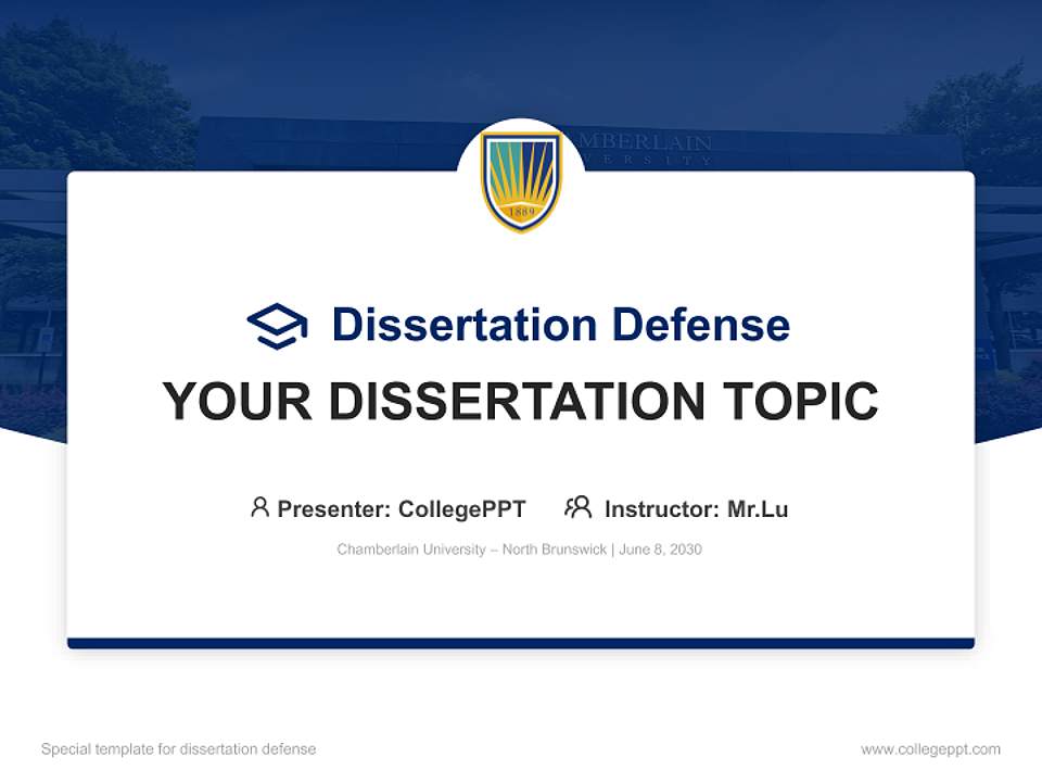 Chamberlain University – North Brunswick Graduation Thesis Defense PPT Template4:3 ratio PPT effect preview image7
