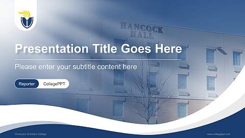 Champion Christian College Lecture Sharing and Networking Event PPT Template