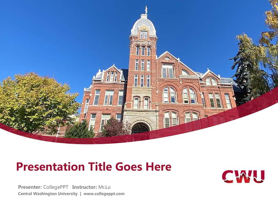 Central Washington University Course/Courseware Creation PPT Template4:3 ratio PPT effect preview image5