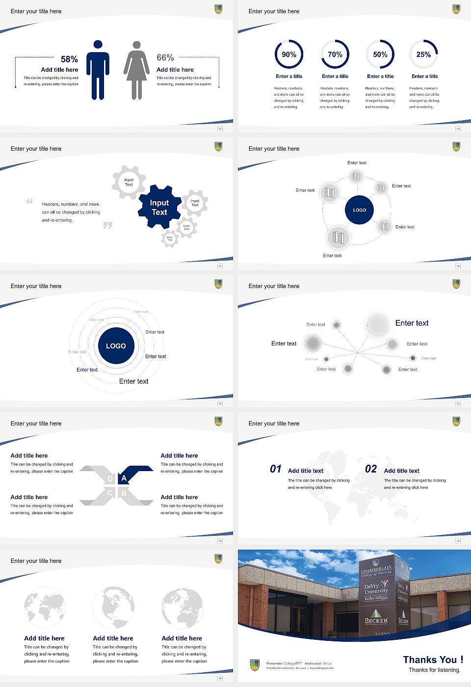 Chamberlain University – St. Louis Course/Courseware Creation PPT Template16:9 ratio PPT effect preview image4