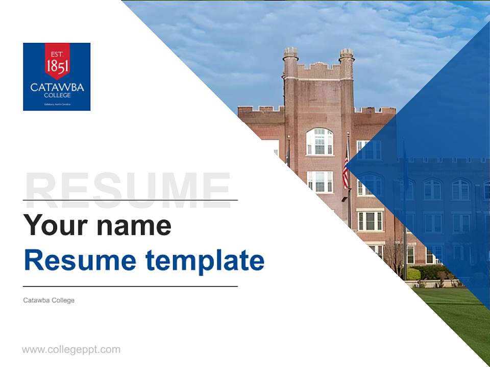 Catawba College Resume PPT Template4:3 ratio PPT effect preview image5