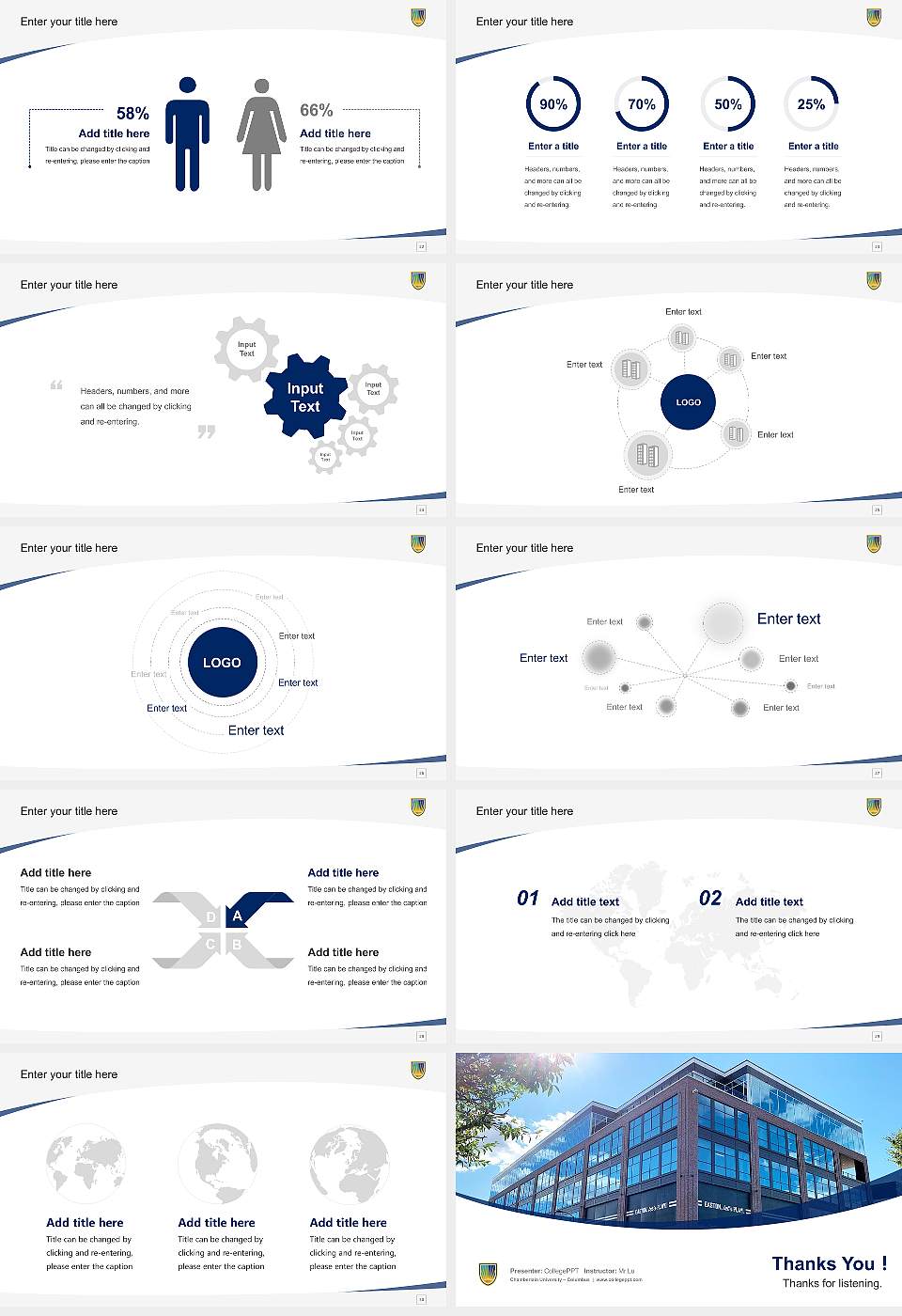Chamberlain University – Columbus Course/Courseware Creation PPT Template16:9 ratio PPT effect preview image4
