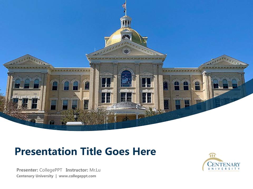 Centenary University Course/Courseware Creation PPT Template4:3 ratio PPT effect preview image5